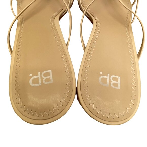 BP Women’s Black Synthetic Strappy Open Toe Slip-On Block Heel Sandals Size 10M - Picture 5 of 7